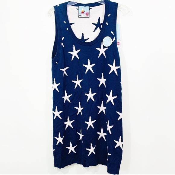 AJLJ for Colmar Navy Blue Stars Sleeveless Dress - Picture 1 of 9